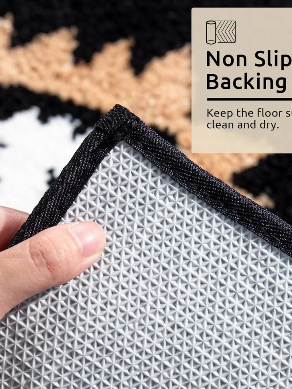 Black Bathroom Rug Mat 20x32